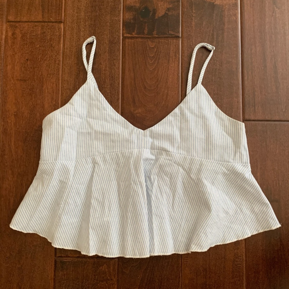 Brandy Melville blue and white striped tank